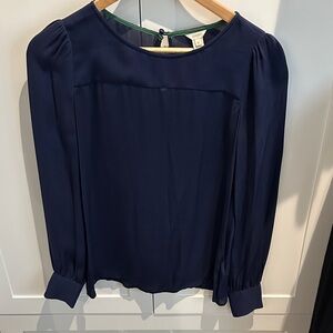 J. Crew Deep Blue Women's 100% silk Blouse